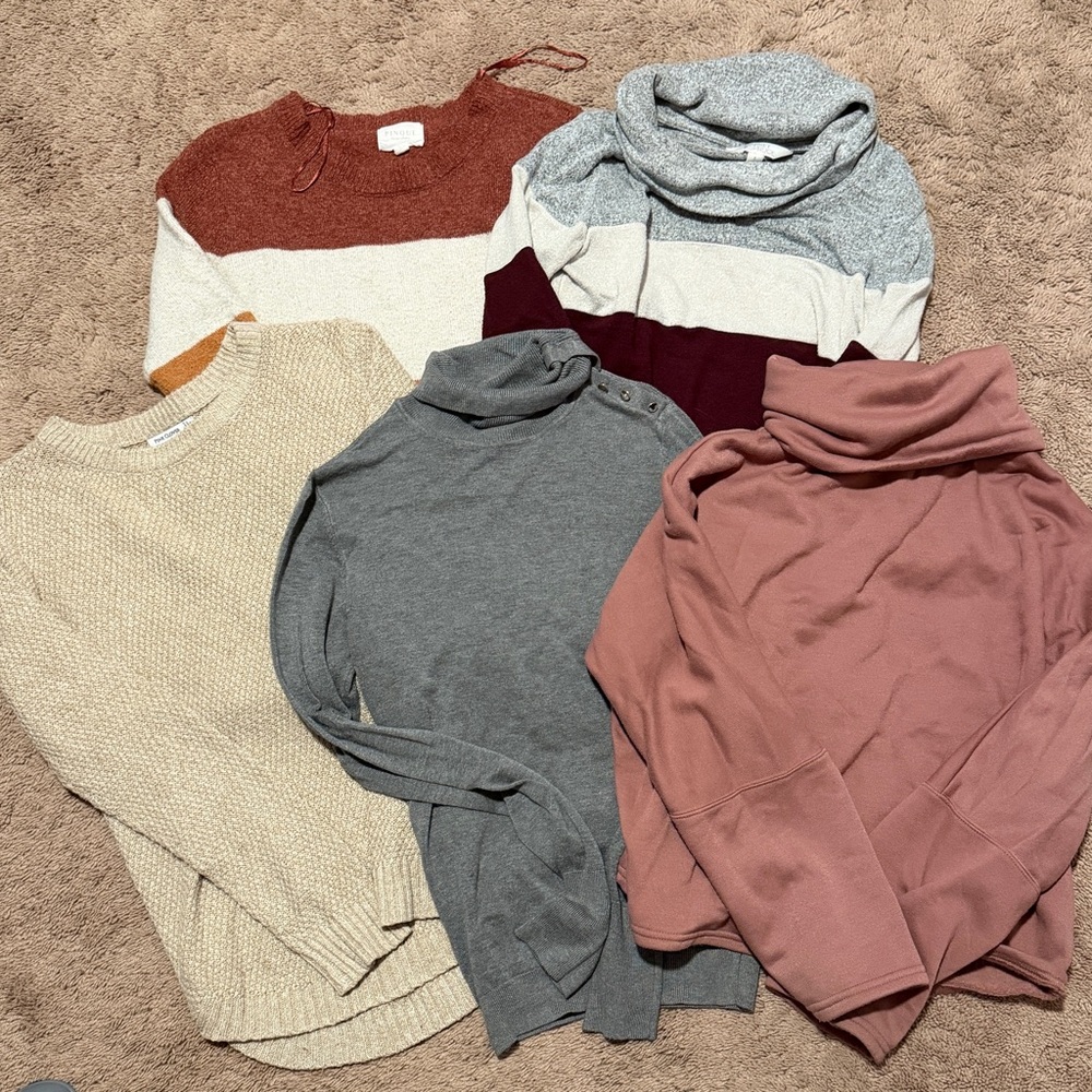 Cozy Women's Sweater Collection - Gray, Pink, Cream